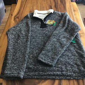 Orvis Men's Black & White Marled Zip-Up Sweater